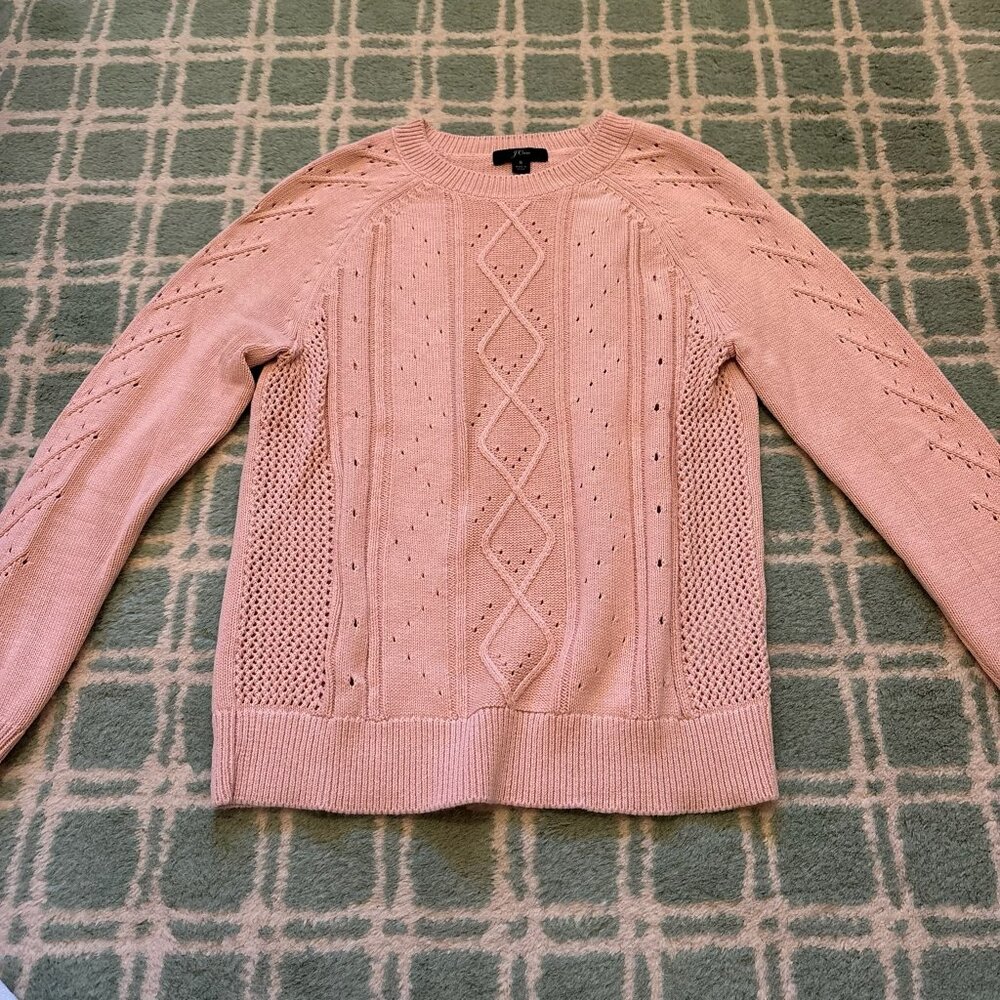 J.Crew cotton fancy knit sweater S